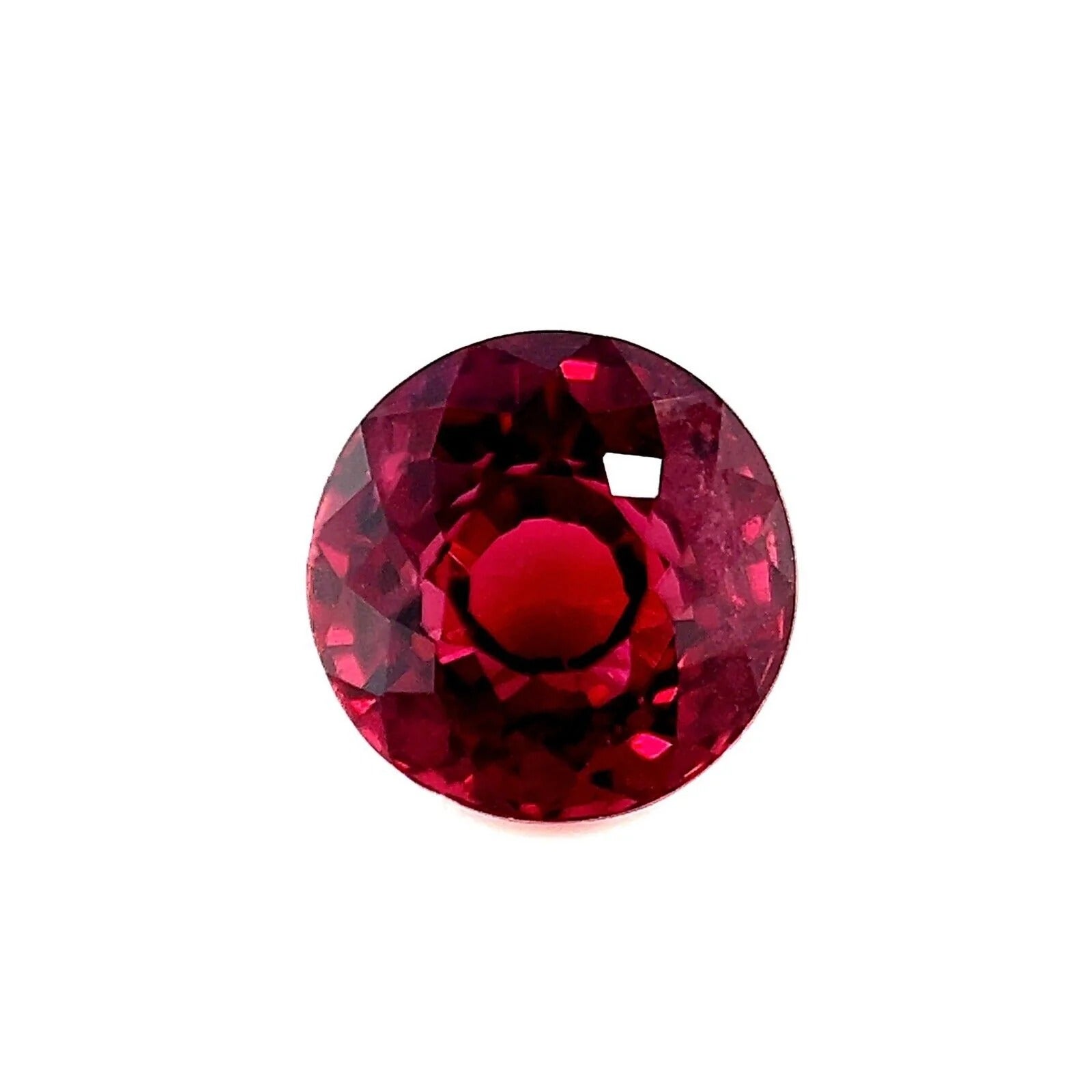 Fine pierre précieuse non sertie de 2,80 carats, grenat rhodolite rose vif et violet, taille ronde en diamants de 7,5 mm