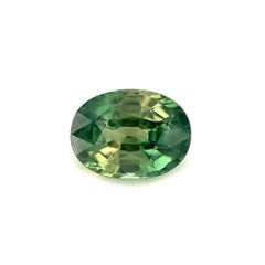 Saphir de Thaïlande vert naturel de 1,13 carat, taille ovale, pierre précieuse rare