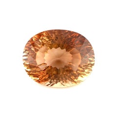 9,60 Karat natürlicher orangefarbener Champagner Topas Fancy Oval Concave Cut Edelstein VVS