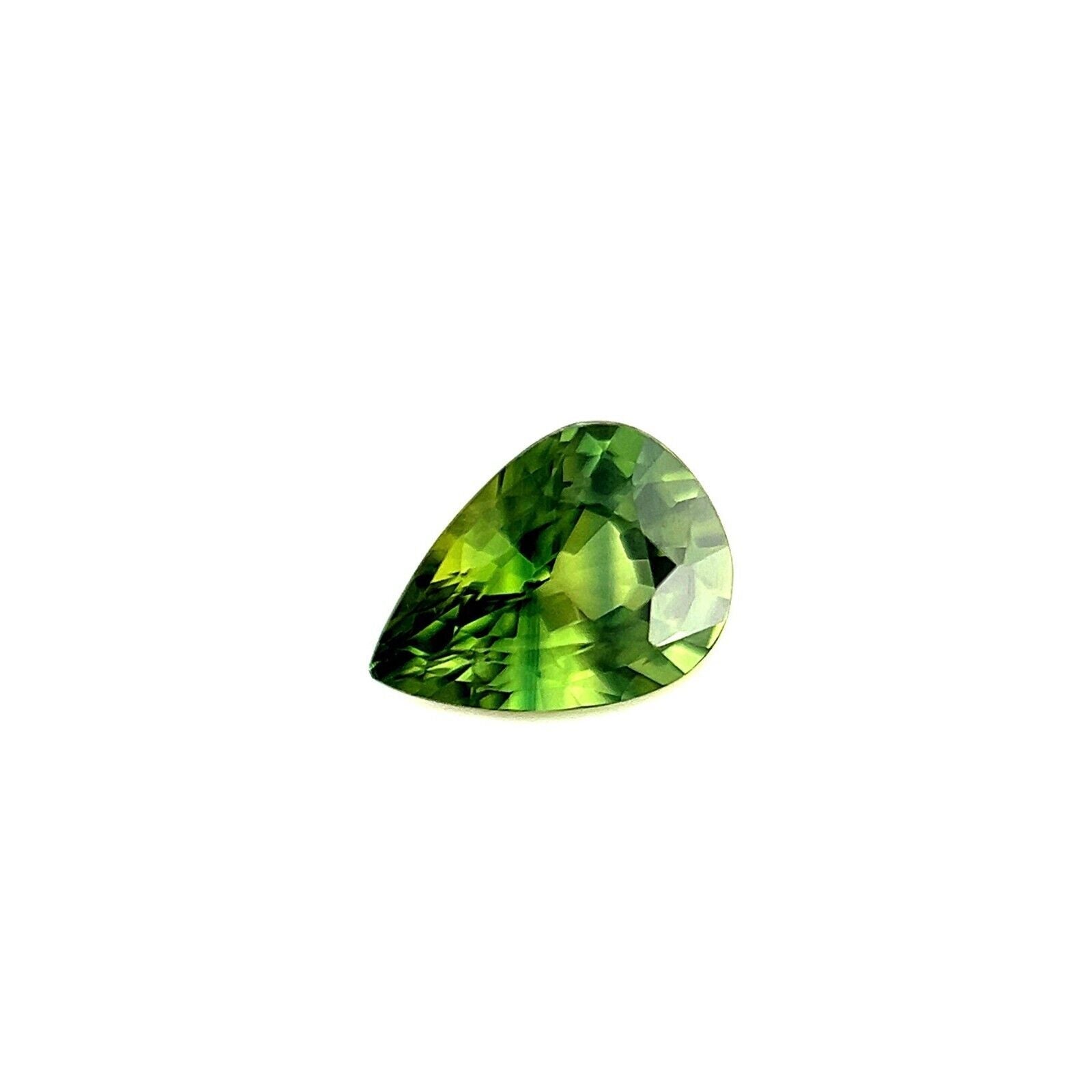 Saphir Vert De Ceylan Naturel AAA - Pierre Taillée En Poire, 9.65 Carats, Qualité Exceptionnelle
