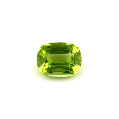 Natural 3.04 Vivid Green Peridot Cushion Cut Loose Gem 9.6x7.4mm