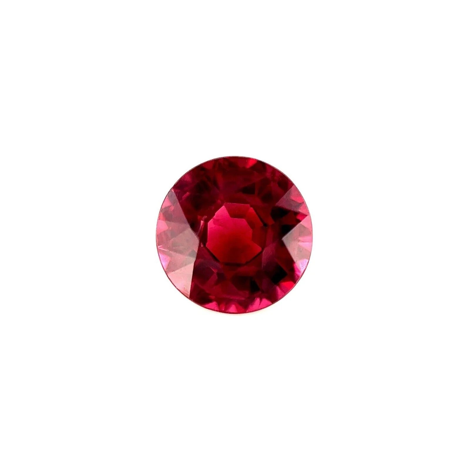 Fine pierre précieuse non sertie de 2,45 carats, grenat rhodolite rose vif, taille ronde et diamants de 7,8 mm