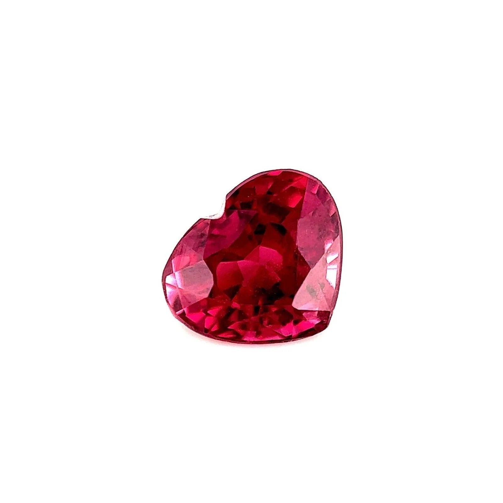 Fine pierre précieuse non sertie en grenat rhodolite rose violacé 1,88 carat, taille cœur, 7,8 x 6,5 mm