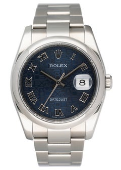 Rolex Datejust 116200 Blue Anniversary Dial Mens Watch Box Papers