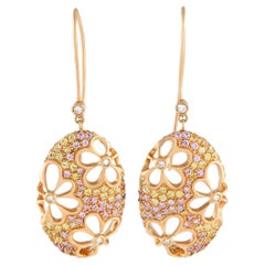 Io Si Ohrringe aus 18 Karat Roségold mit 0,19 Karat Diamanten und Saphiren