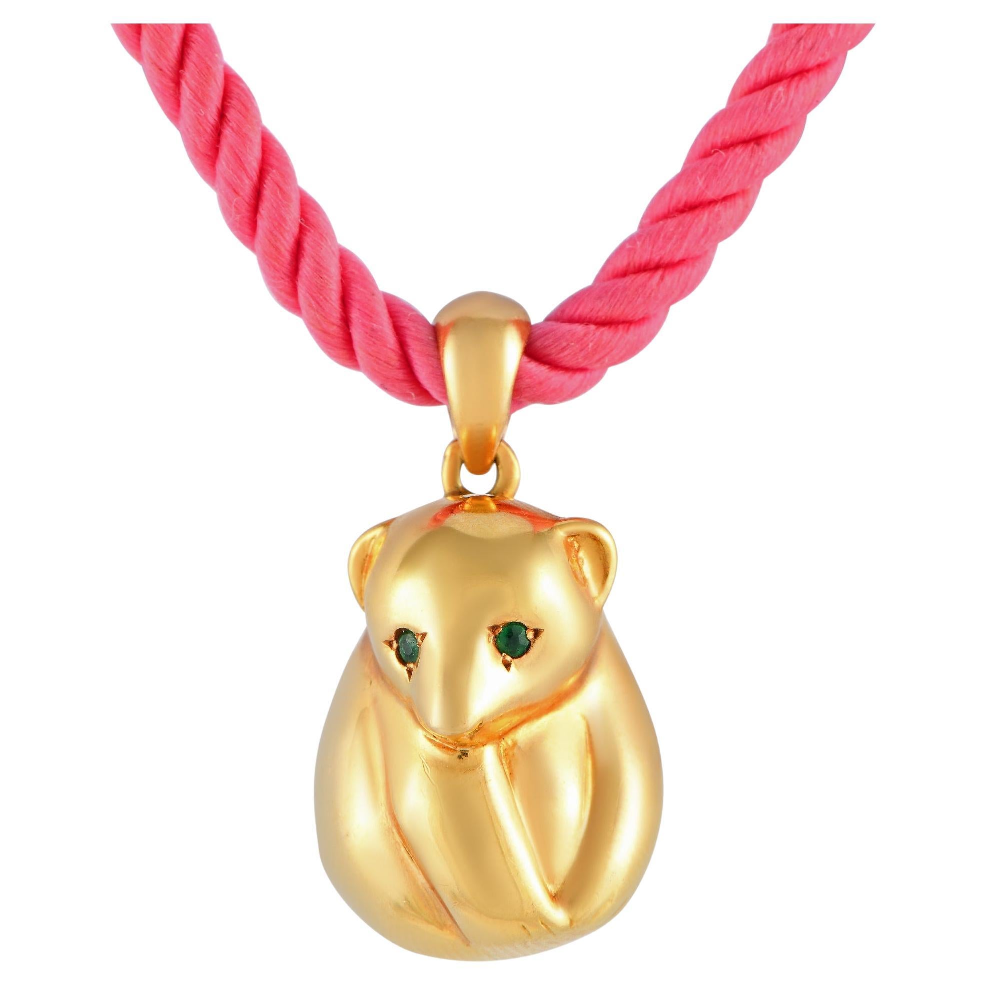 Van Cleef & Arpels 18k Yellow Gold Bear Pendant Necklace For Sale