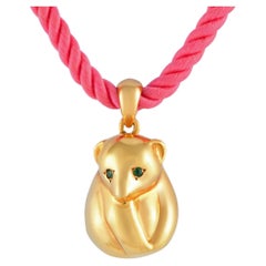 Retro Van Cleef & Arpels 18k Yellow Gold Bear Pendant Necklace