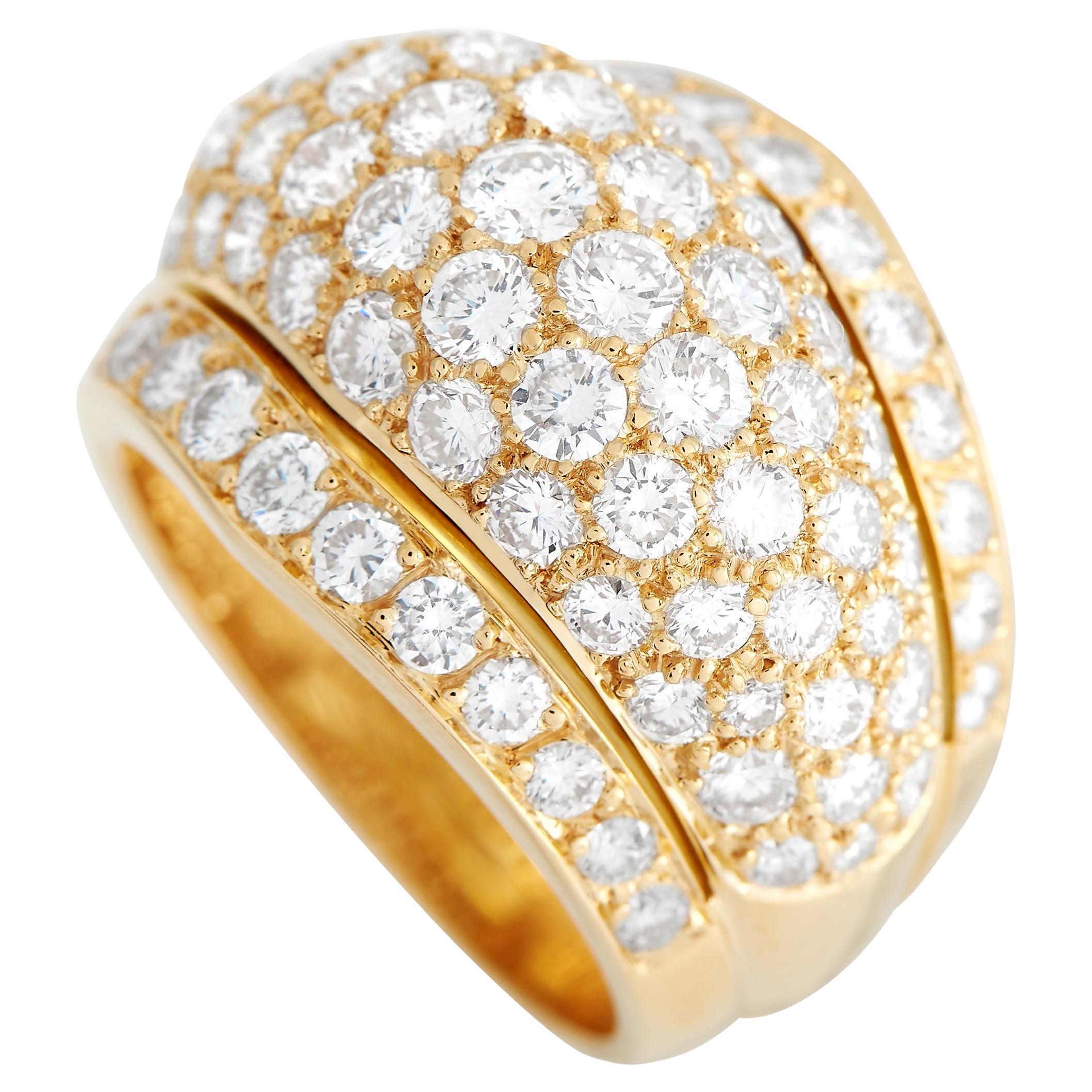 Bague Bombé en or jaune 18k Cartier 5,0ct diamant en vente