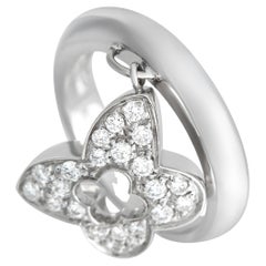 Io Si Schmetterlingsanhänger-Ring, 18 Karat Weißgold 0,45 Karat Diamant