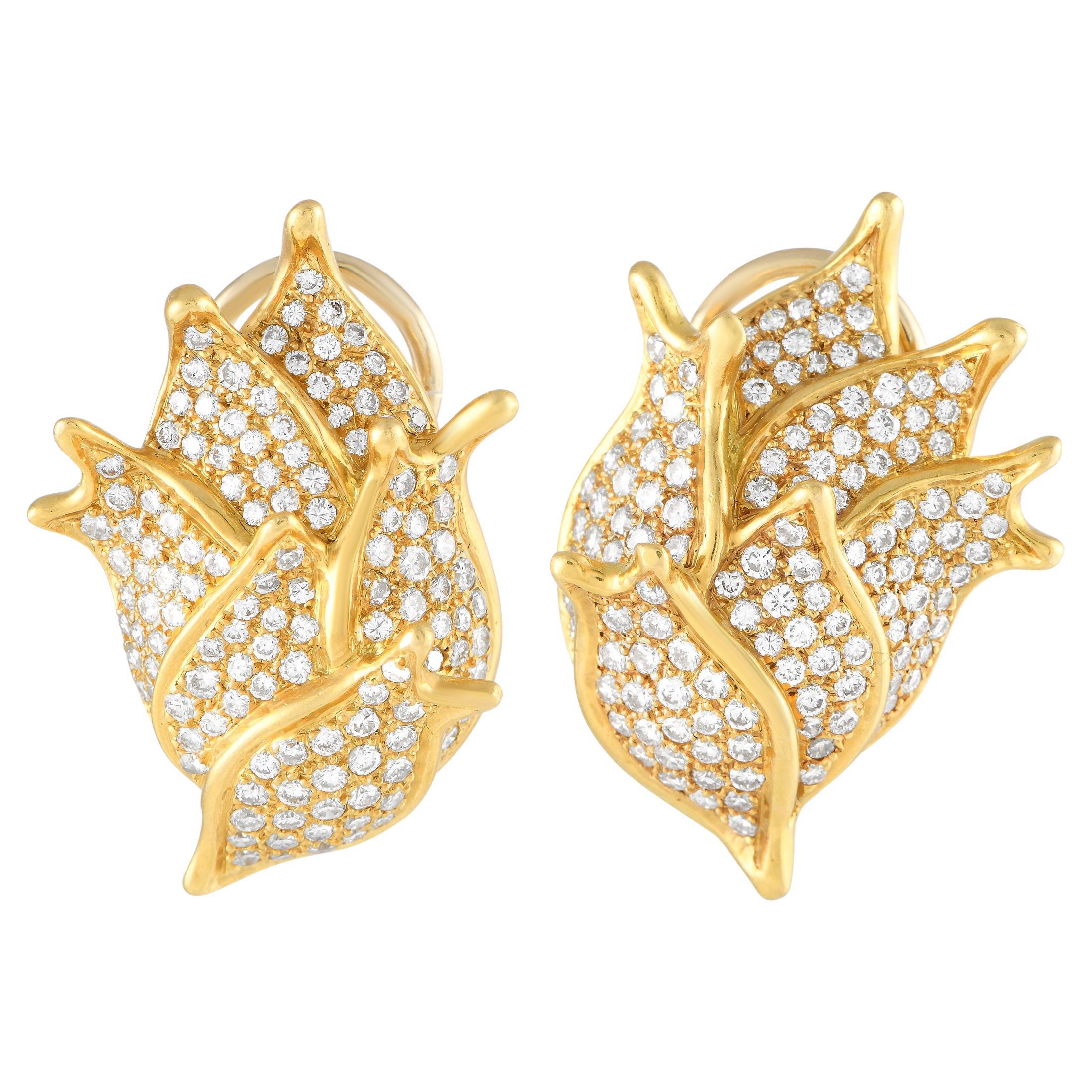 Angela Cummings 18K Yellow Gold 4.0ct Diamond Earrings