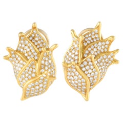 Angela Cummings 18K Yellow Gold 4.0ct Diamond Earrings