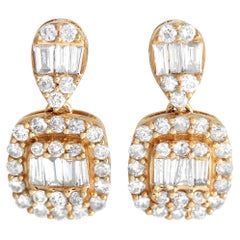 LB Exclusive Orecchini a goccia in oro giallo 14K con diamanti da 0,55 carati