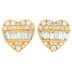 LB Exclusive 14K White and Yellow Gold 0.35ct Diamond Heart Earrings