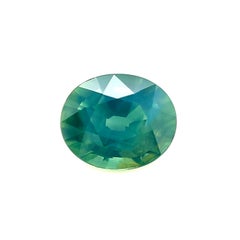 Pierre précieuse ovale naturelle verte bleu sarcelle non traitée, certifiée par le Gia de 1,17 carat