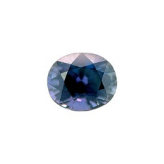 Unico Zaffiro Blu Viola Viola 1.39Ct Certificato GIA Ovale Naturale 6.6X5.5Mm
