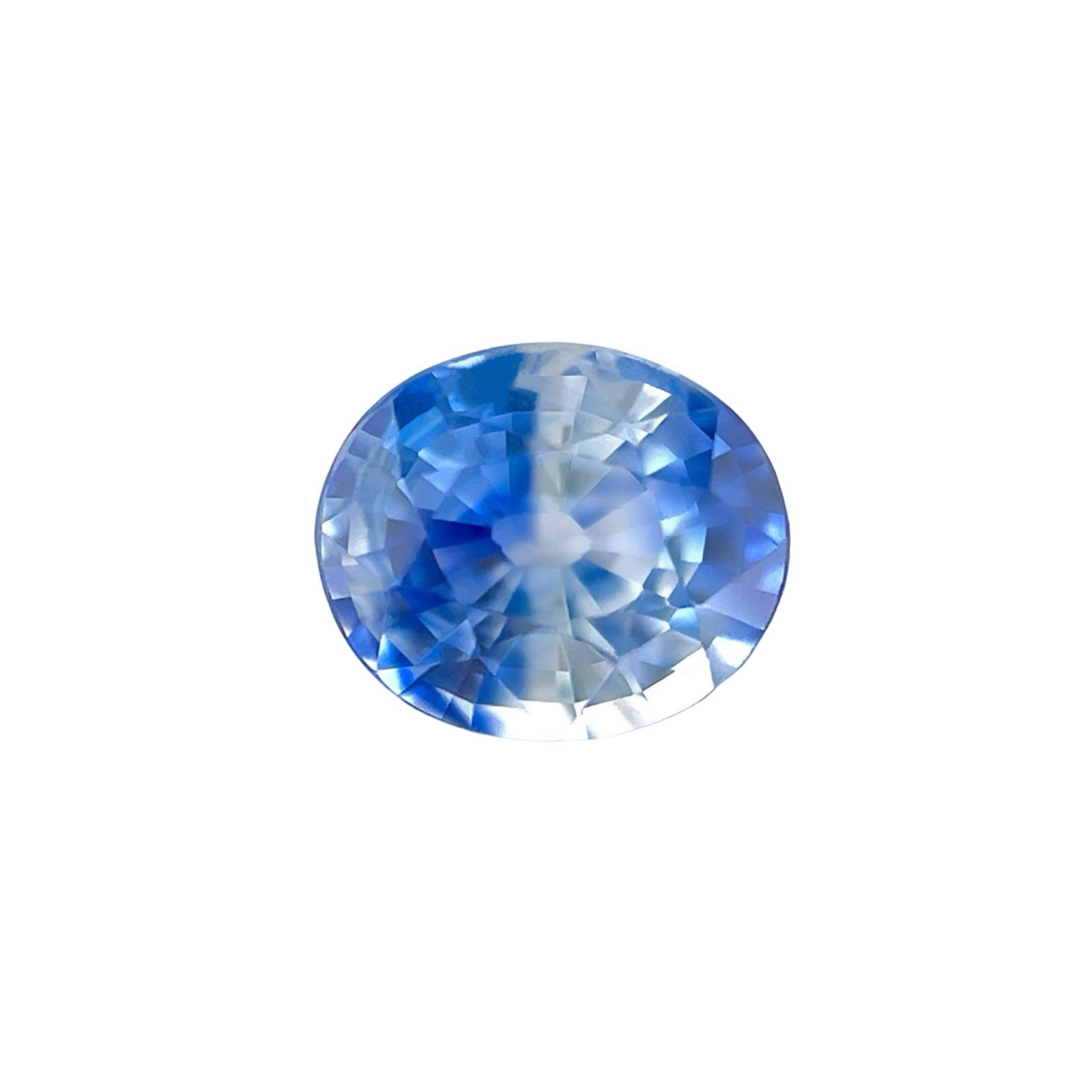 Gia Certified Unique Bi Colour Sapphire 1.29Ct Natural Blue White Rare Oval Cut