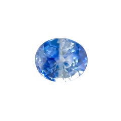 Gia Certified Unique Bi Colour Sapphire 1.29Ct Natural Blue White Rare Oval Cut