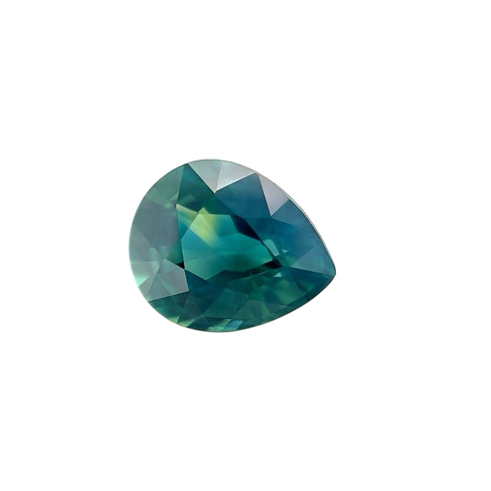 Gia zertifizierter 1,24 Karat NATURAL Saphir UNIQUE Grün Blau TEAL Birnenschliff Unbehandelt