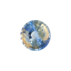 Unico zaffiro blu arancione da 1,16 carati, gemma rotonda sfusa da 6,4 mm