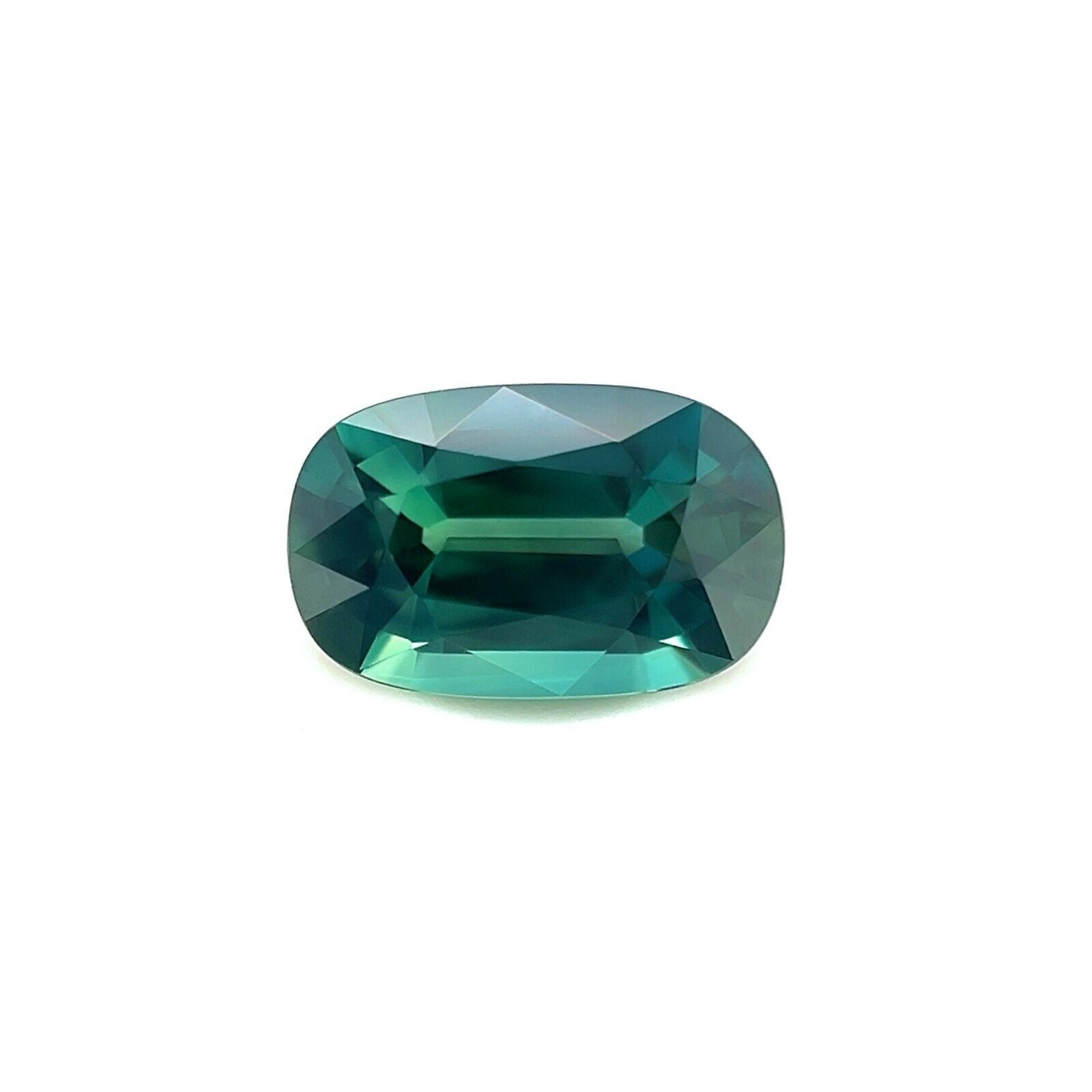 1.48Ct Vivid Blue Green Natural Sapphire Gra Certified Elongated Oval Cut Gem en vente