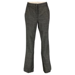 DOLCE & GABBANA Size 8 Black Grey Virgin Wool Straight Dress Pants