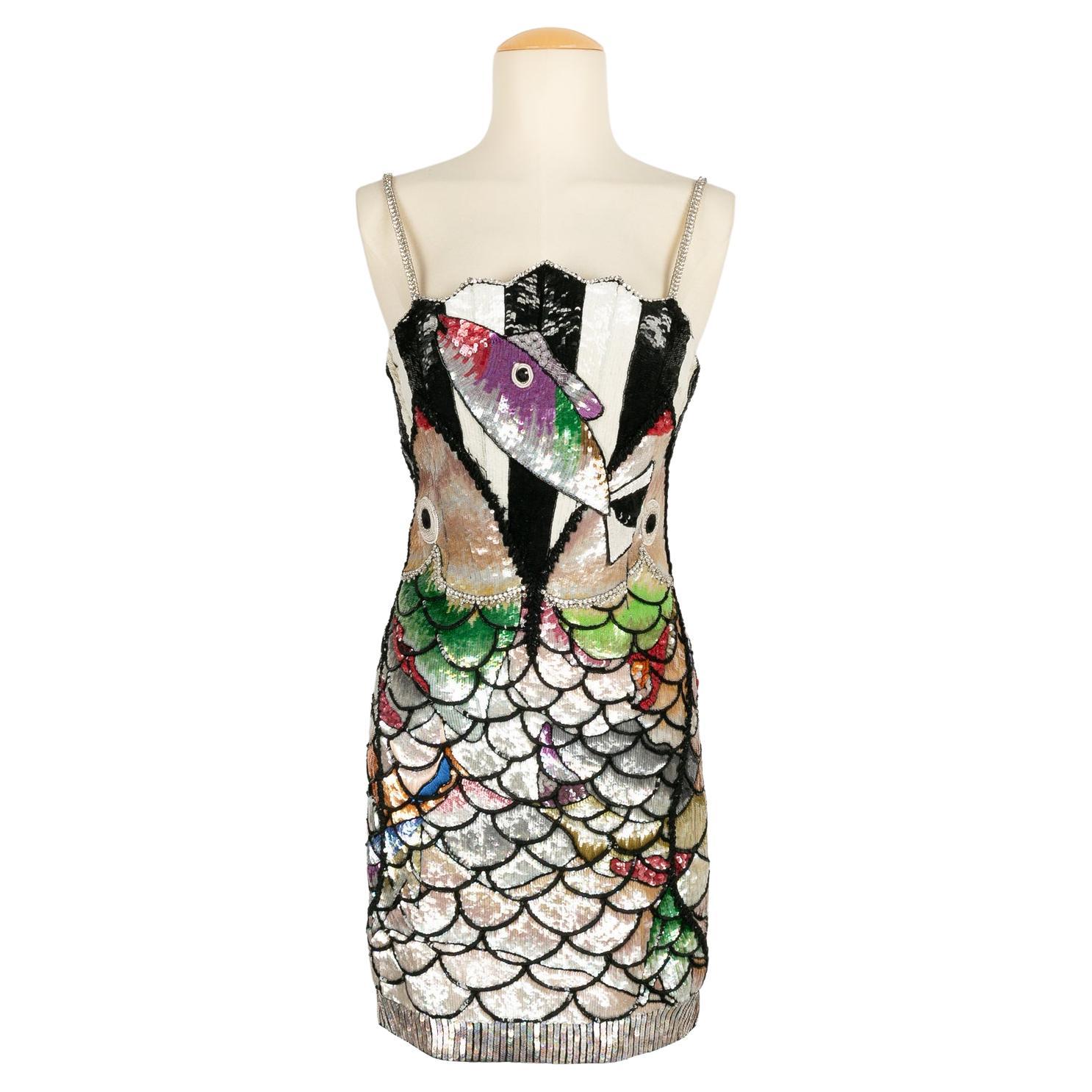 Louis Féraud Haute Couture "Poisson-Lune" dress Spring-Summer, 1990 For Sale