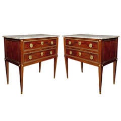 Pair of Louis XVI Mahogany Commodes