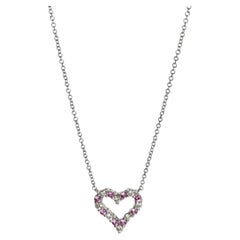 Tiffany & Co. Collana con cuore in platino, zaffiro rosa e diamanti