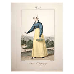 Etching by Lante Engraving by Gatine "#94 Costume d'Etrepagny"