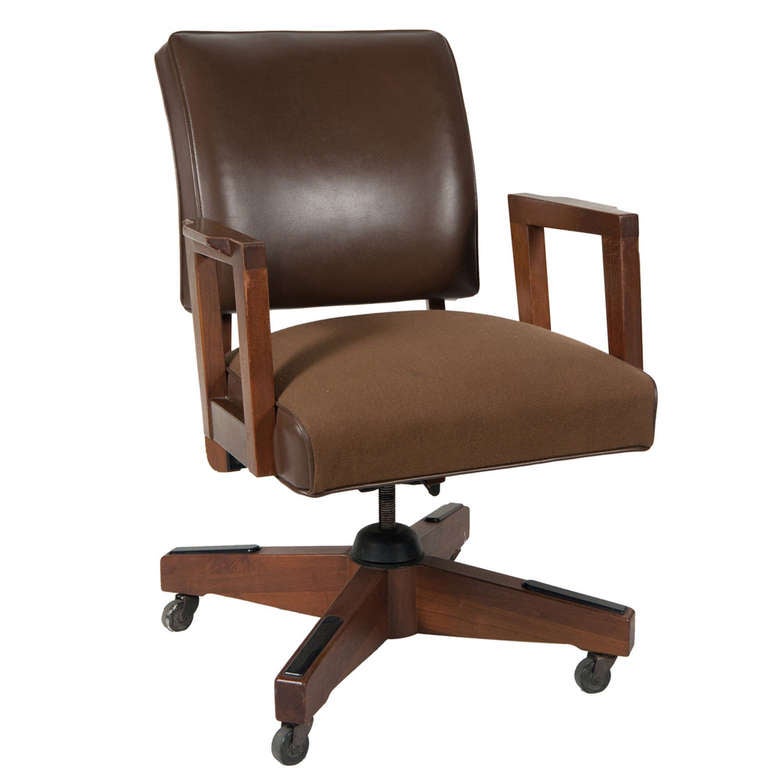 A Swivel Desk Chair on Wheels at 1stdibs