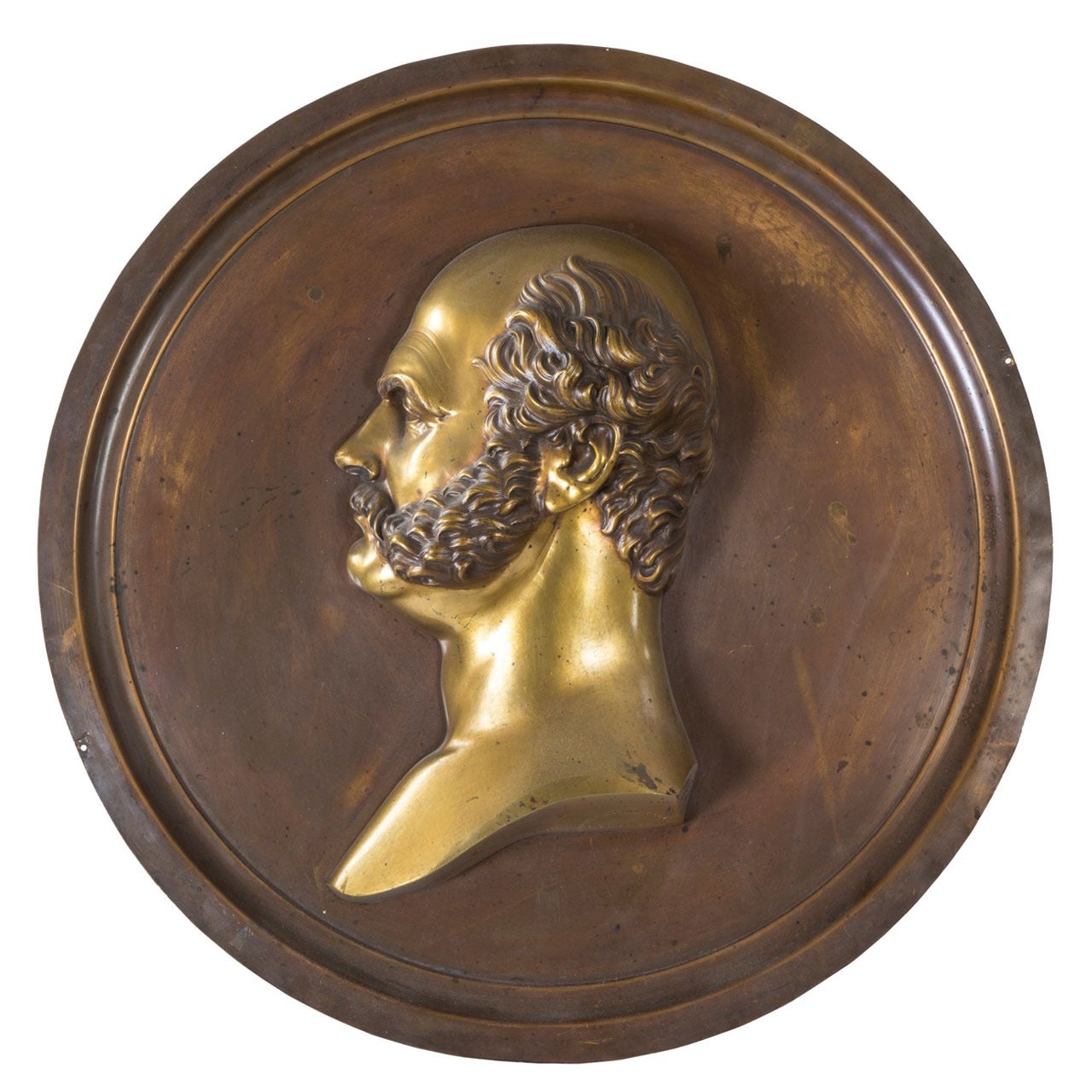 Bronze Half Profile of Major General Ambrose Burnside, Signed William Miller