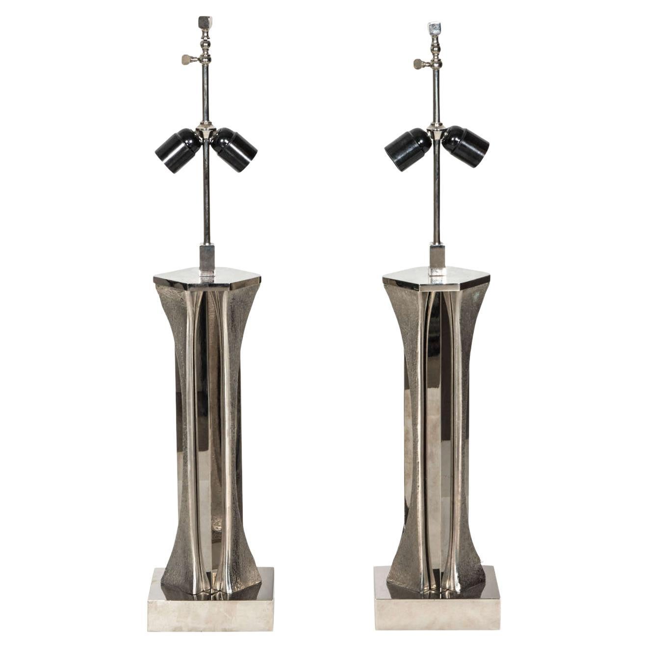Amazing Pair of Table Lamps by Willy Daro For Sale