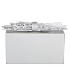 Edie Parker Wolf Shard Lock Clutch in Matte Silver Metal
