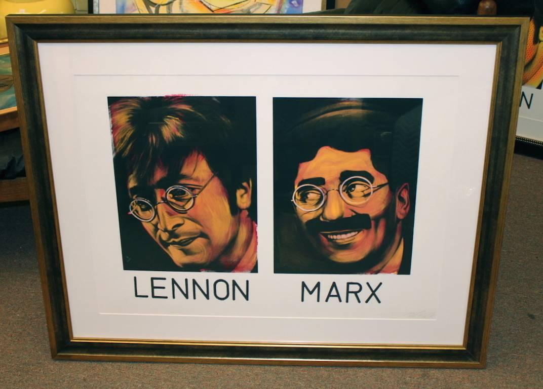 Lennon and Marx - Painting by Ron English