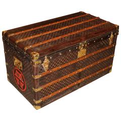 Louis Vuitton Steamer Trunk with Early Checkerboard Canvas Exterior circa 1890