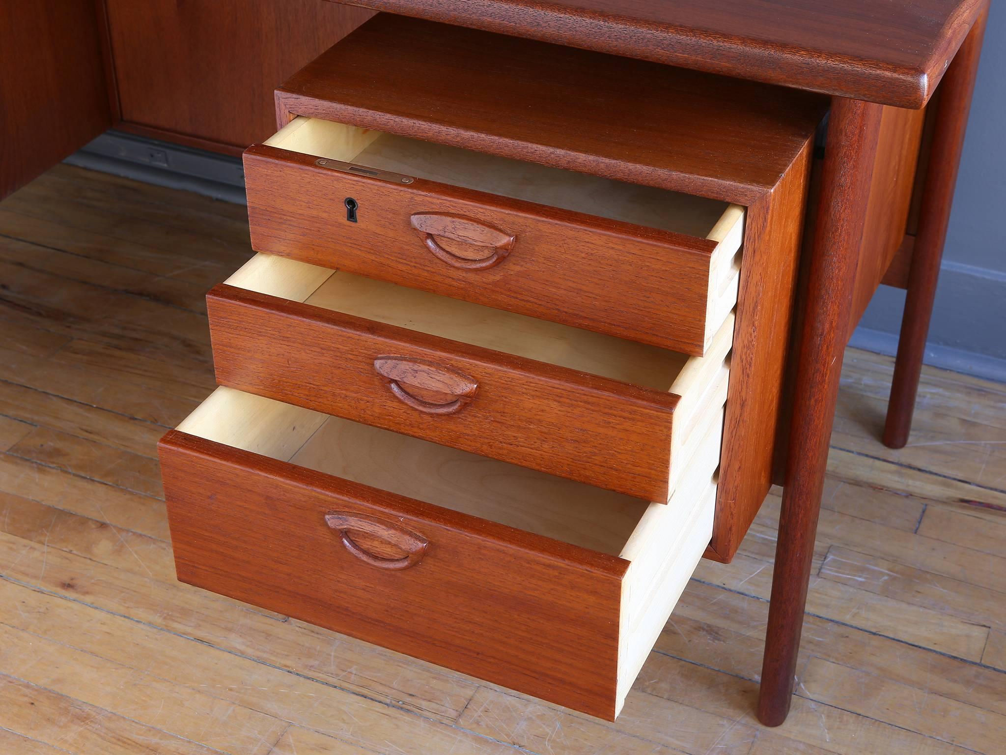 Teak Executive's Desk by Kai Kristiansen In Excellent Condition In Cambridge, MA