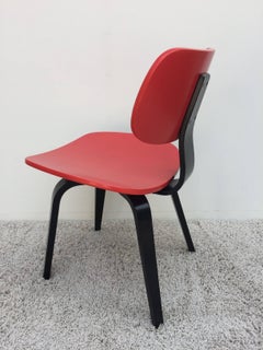 Thonet Bentwood Red and Black Lacquered Modernist Desk Chair