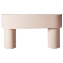 Handcast Jesmonite Decorative Pink Pilotis Console Table by Malgorzata Bany