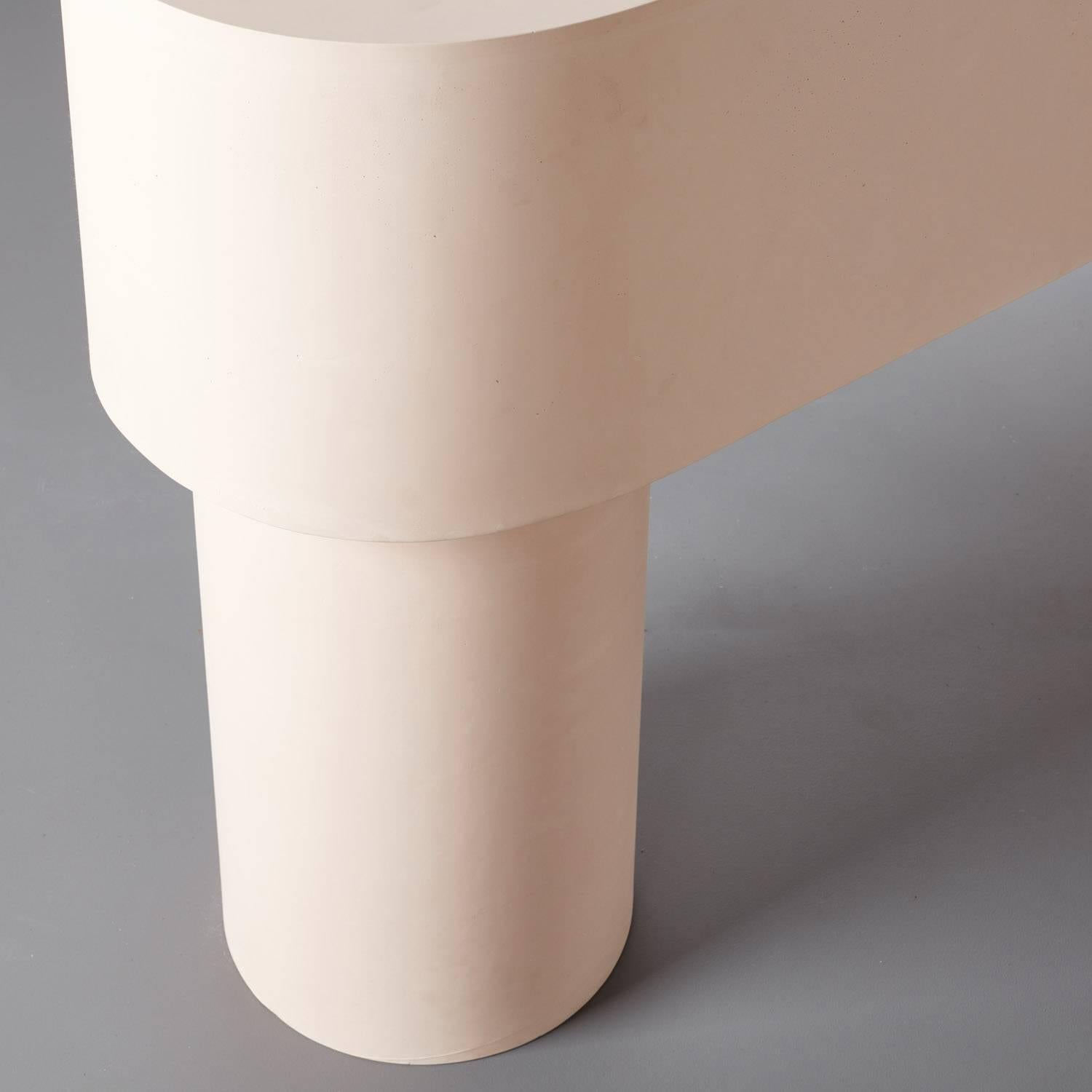 Modern Handcast Jesmonite Decorative Pink Pilotis Console Table by Malgorzata Bany