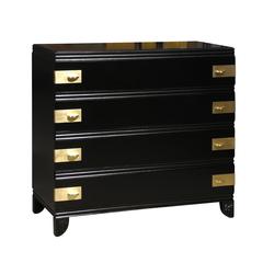 Restored Widdicomb Modern Commode in Black Lacquer 12
