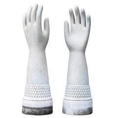 Set of Two Statuesque Hand Glove Molds or Moulds