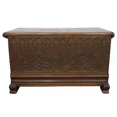19th Century French Chest with Gothic Design