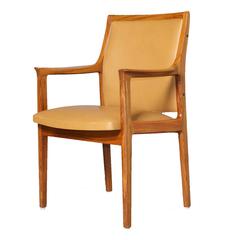 Torbjorn Afdal Leather Armchairs in Rosewood, Pair 12