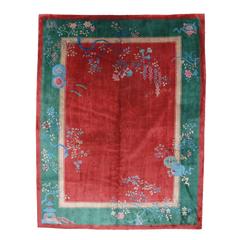 Vintage Art Deco Chinese Antique Oriental Rug