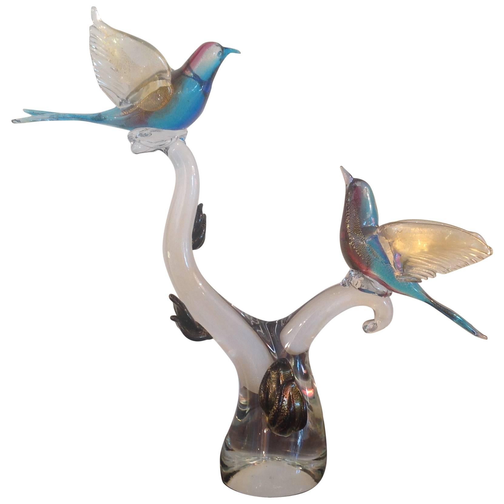 Murano Glass Bird Sculpture Signed by Marco Guiman