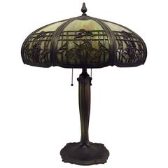 Antique Empire Slag Glass Table Lamp