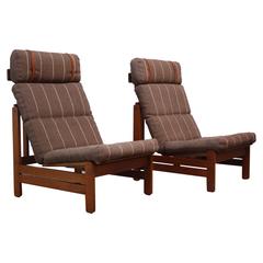 Pair of Danish Modern Safari-Style Lounge Chairs by Borge Mogensen