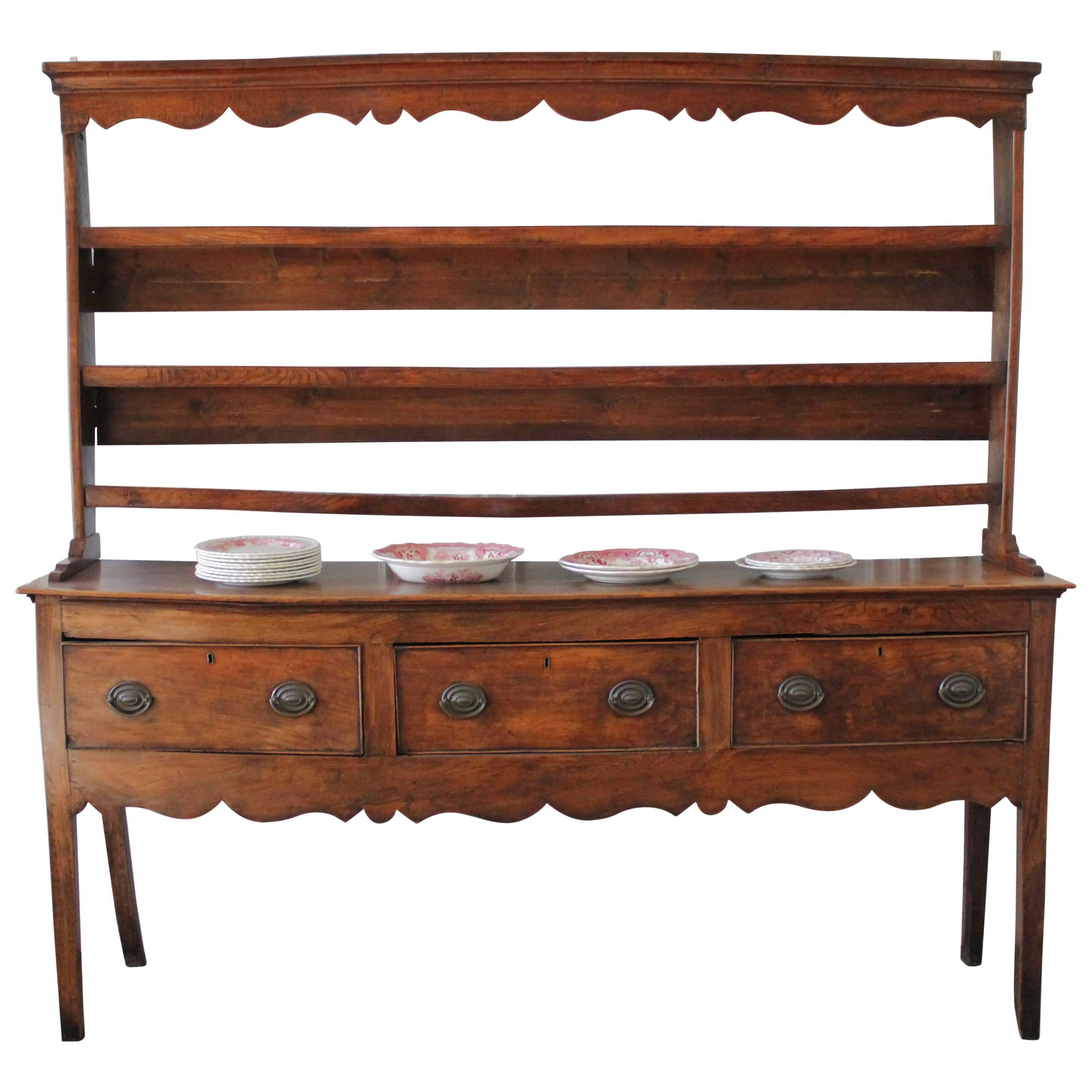 Georgian Style Country French Sideboard with Plate Rack