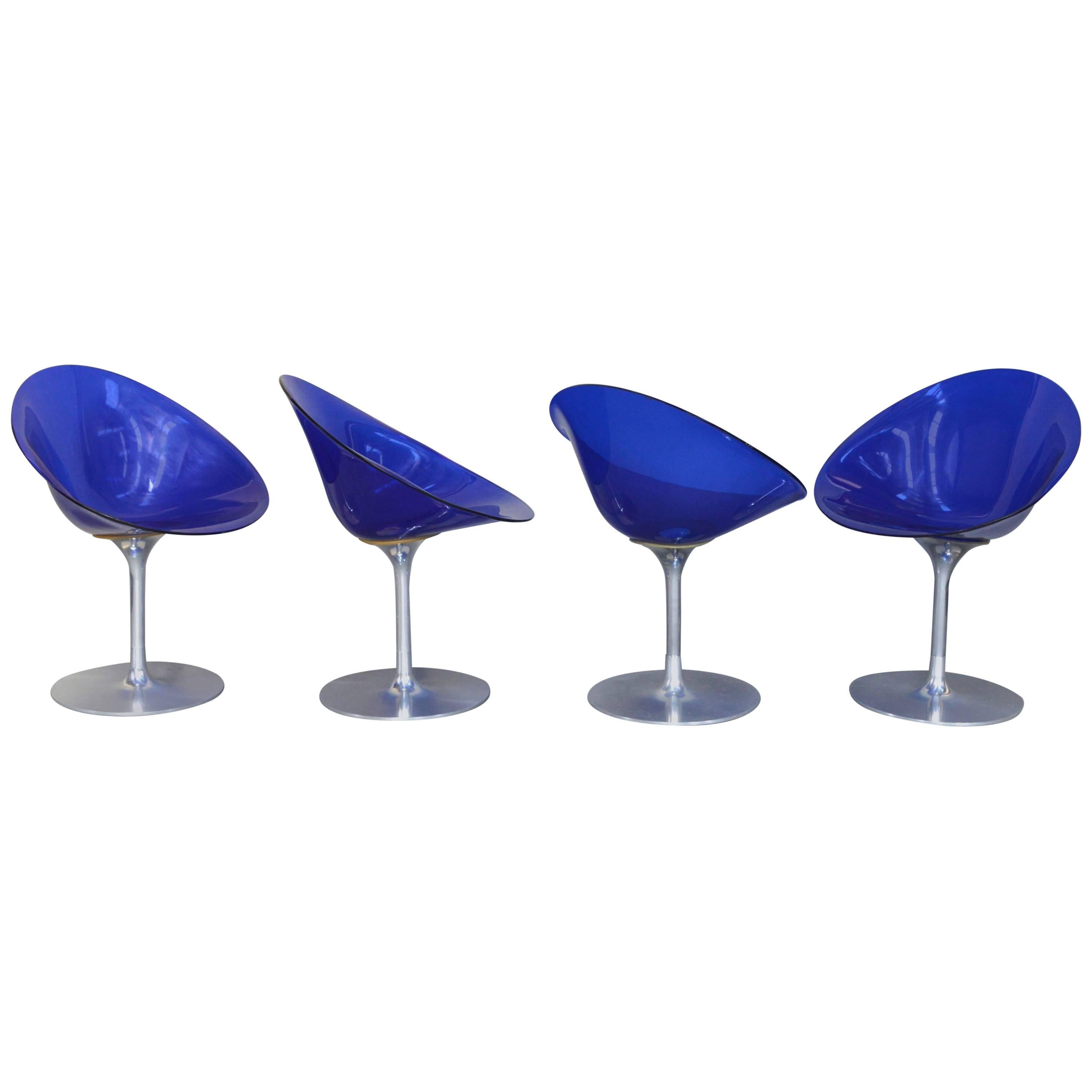 Set of Four Philippe Starck for Kartell Eros Swivel Chairs