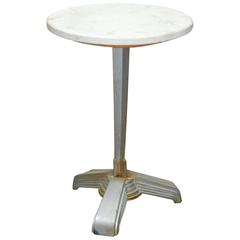 Art Deco Iron and Marble Bistro Table